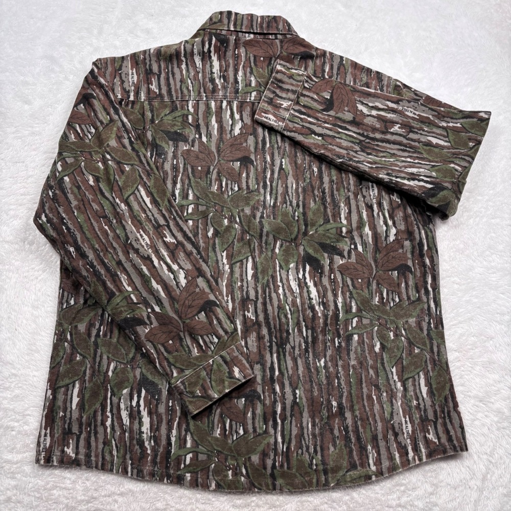 VTG 90s Rattlers Brand Realtree Camo Shirt Mens XL Heavy Hunt Treebark Made USA - Picture 7 of 13